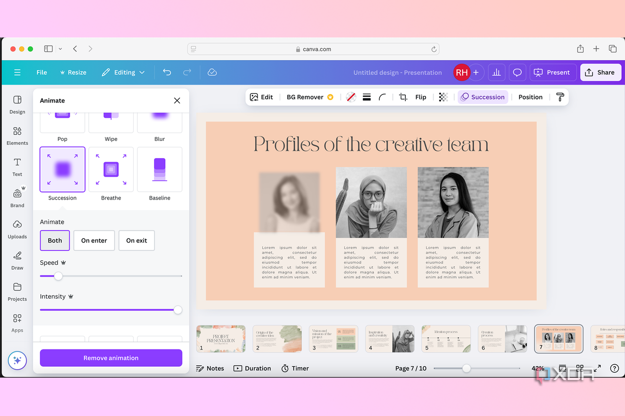 Canva animation