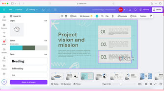 Canva brand kit presentation in brand colors
