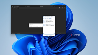 Screenshot of the clipboard manager in ClipboardFusion over a Notepad window