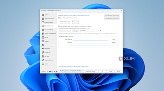 Screenshot of the ClipboardFusion sync settings