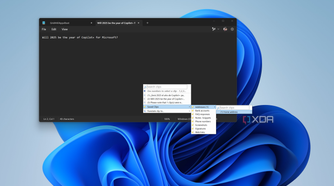 Screenshot of Notepad on Windows 11 with a ClipClip menu showing a saved address to paste