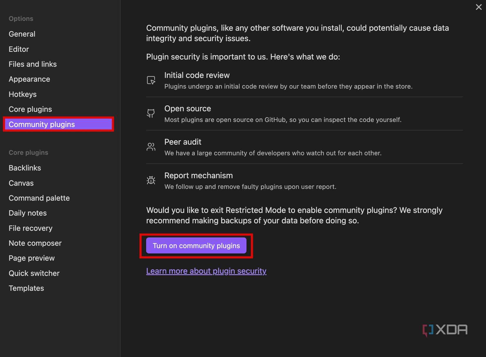 Community plugins installation