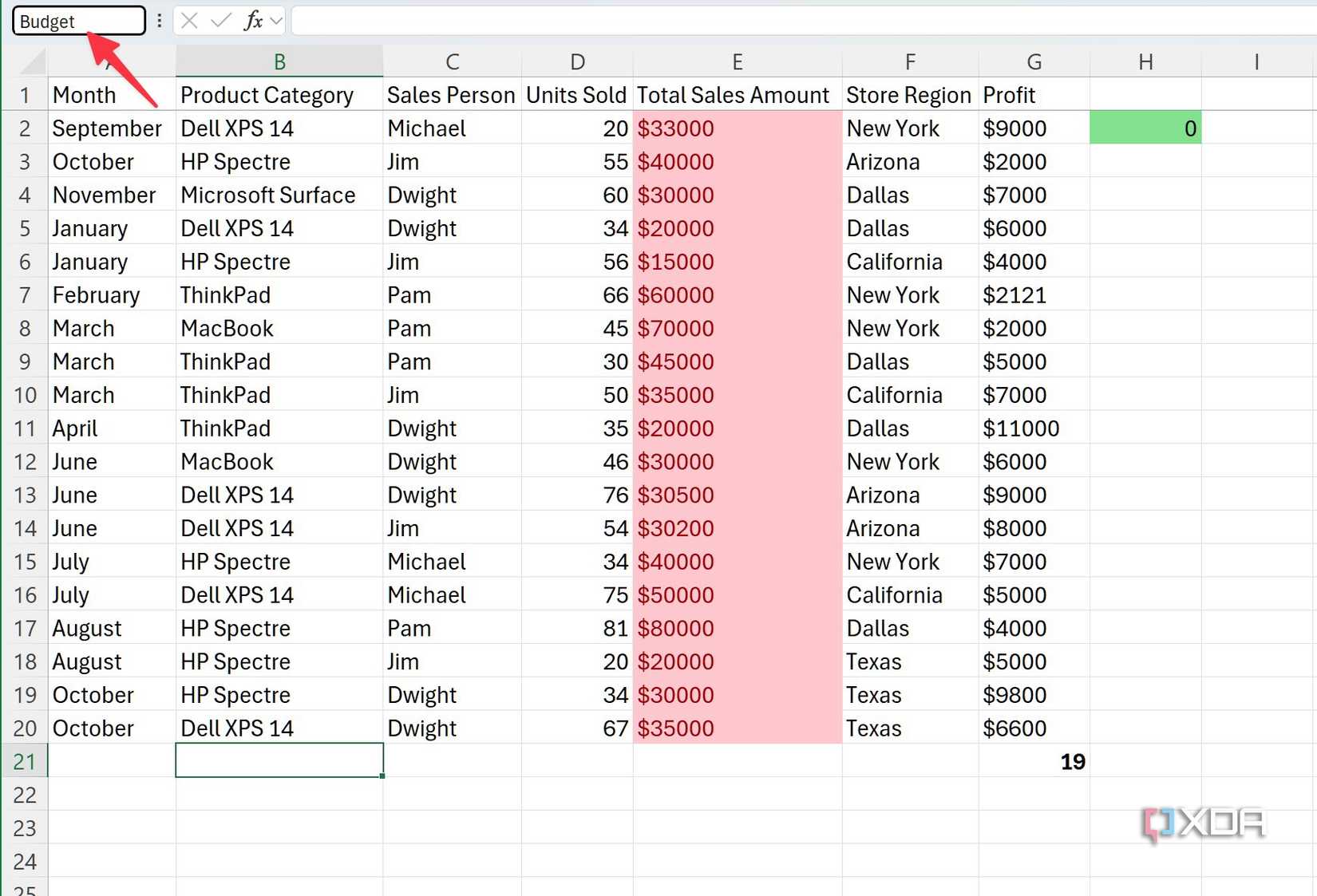 Name a cell in Excel