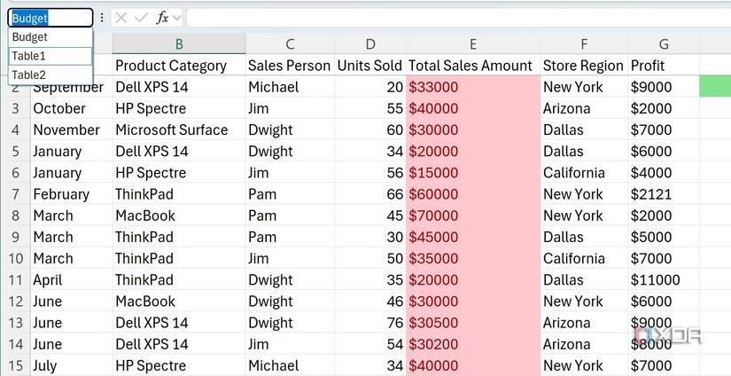 Jump to a cell in Excel