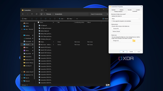Screenshot of File Explorer with a properties dialog window open showing the optimization menu set to Music