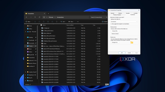 Screenshot of File Explorer with a properties dialog window open showing the optimization menu set to Documents