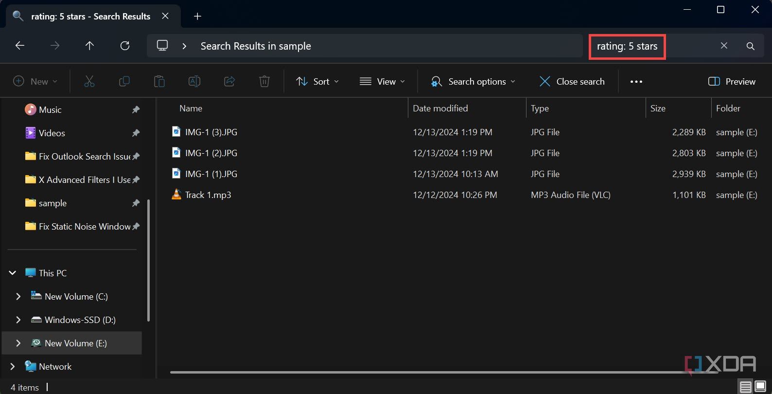Find files in File Explorer