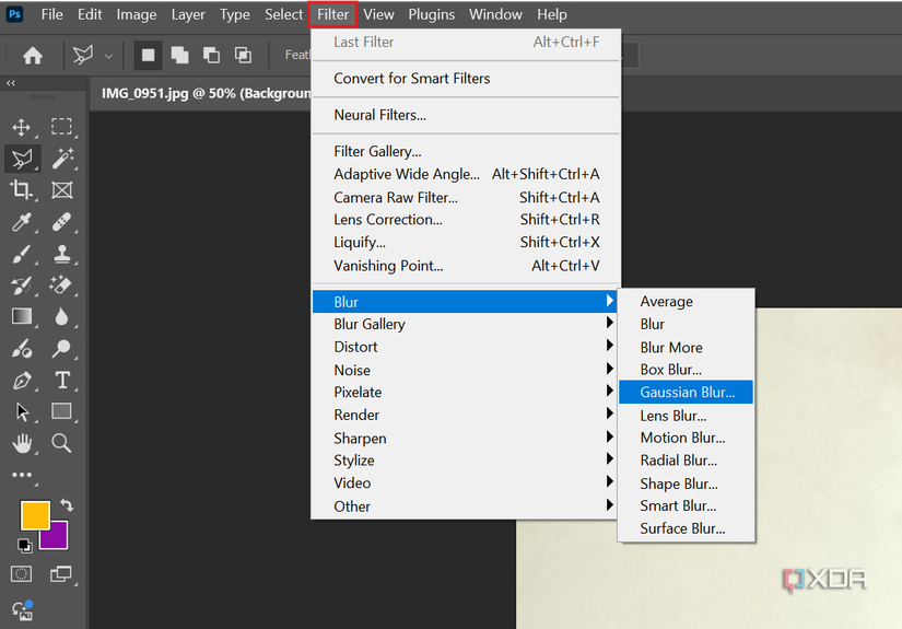 is there a blur brush in photoshop