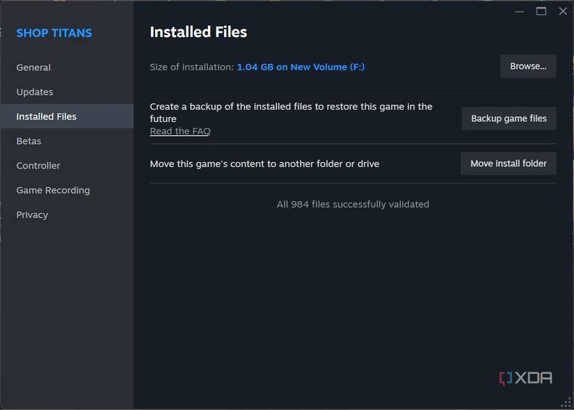 Game files validated