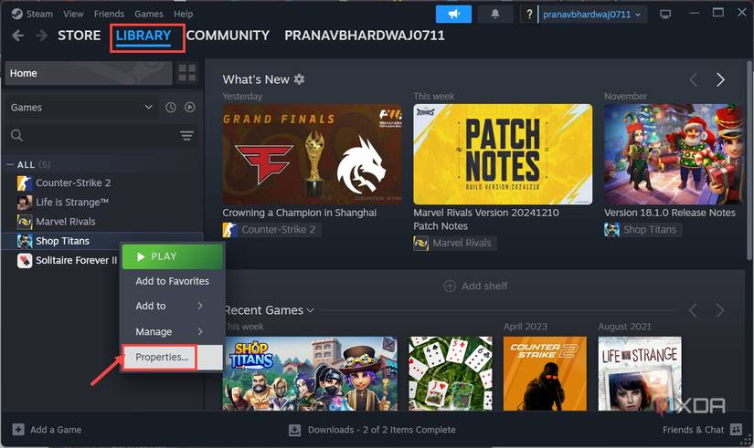 Accessing Game properties