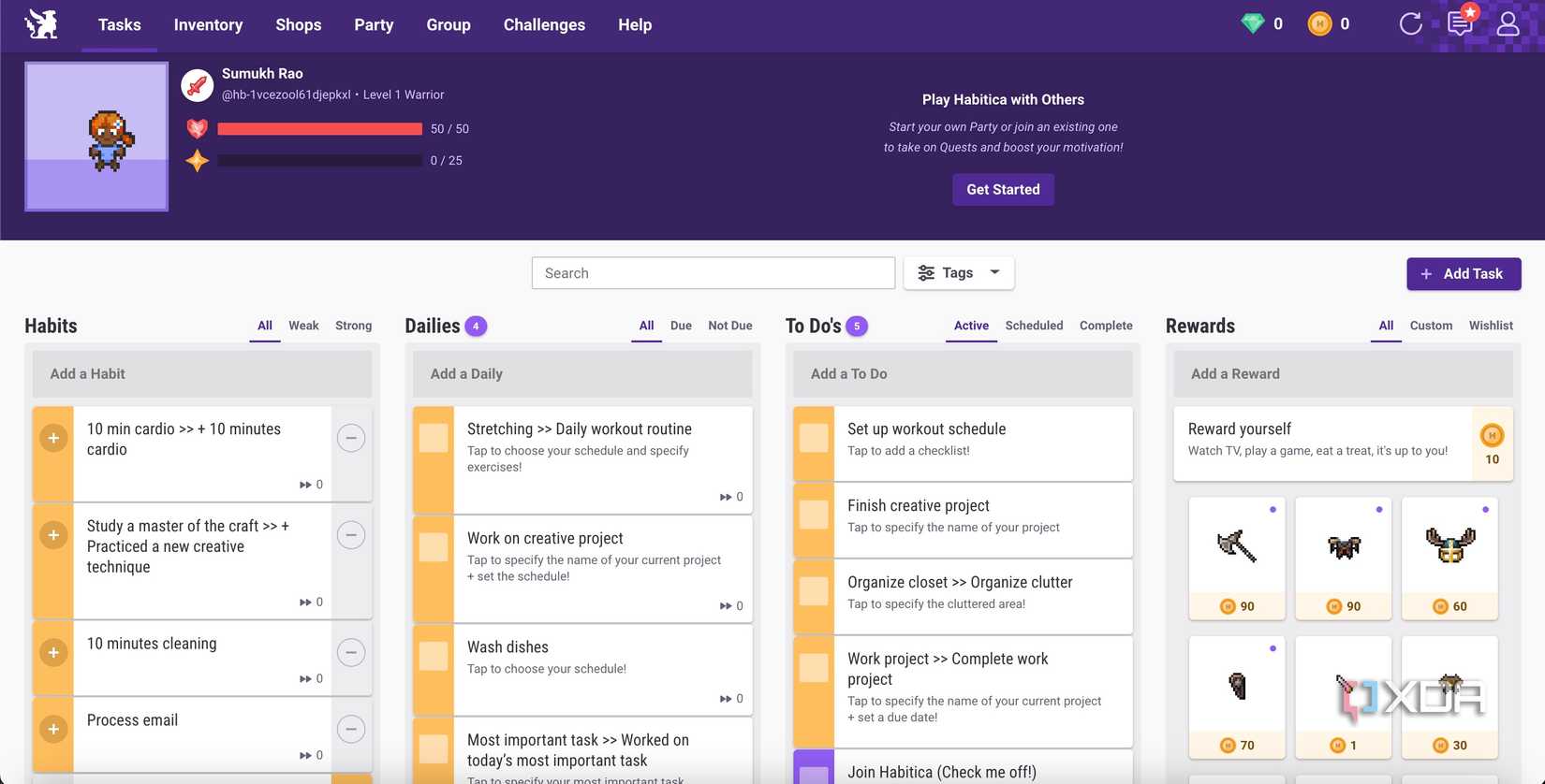 Habitica habit builder