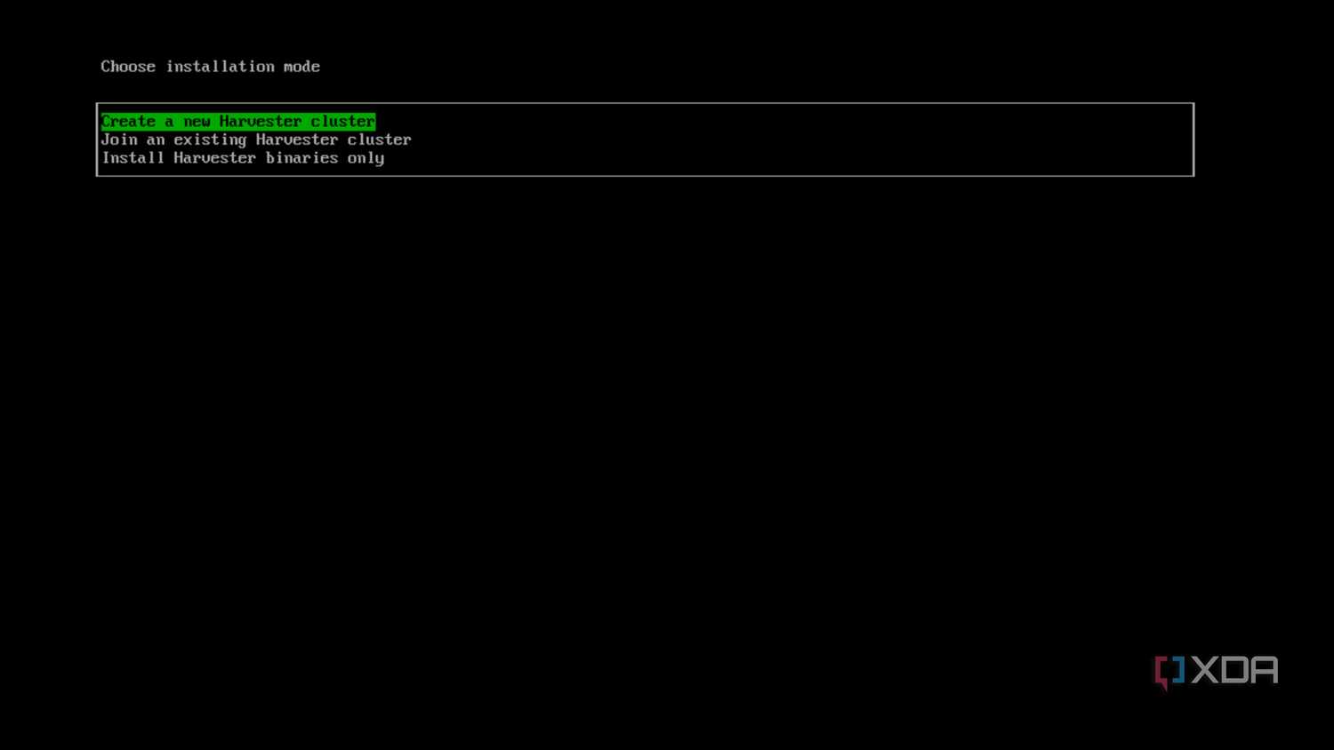 The option to create a Harvester cluster