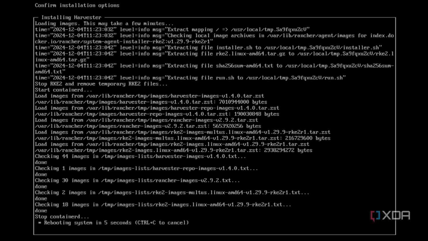Successfully installing Harvester