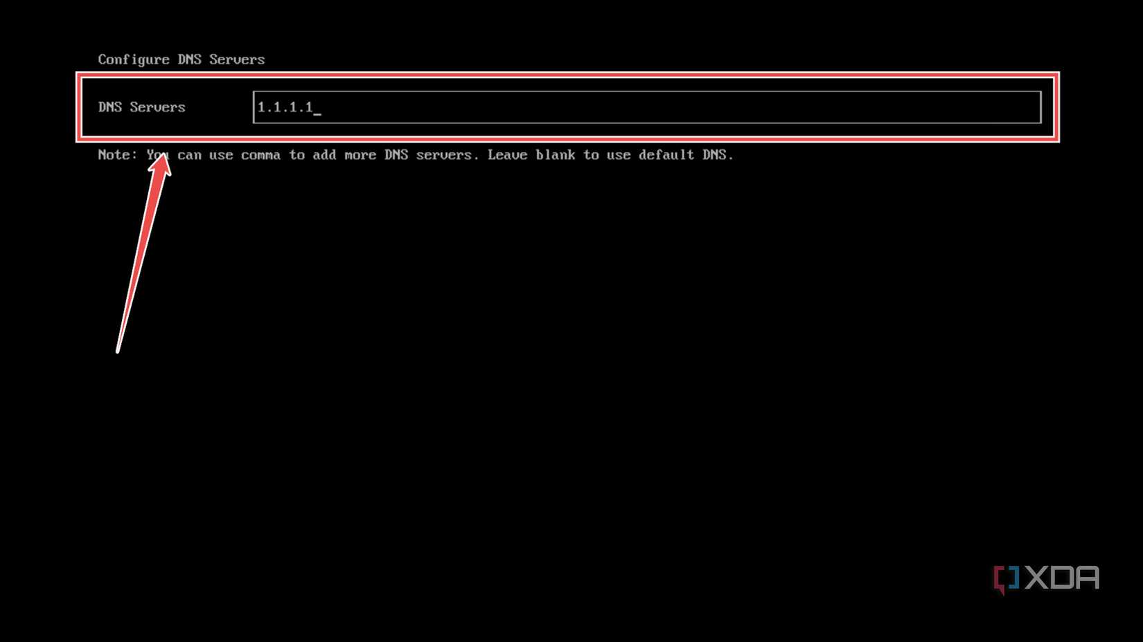 Setting the DNS Server in the Harvester installation wizard