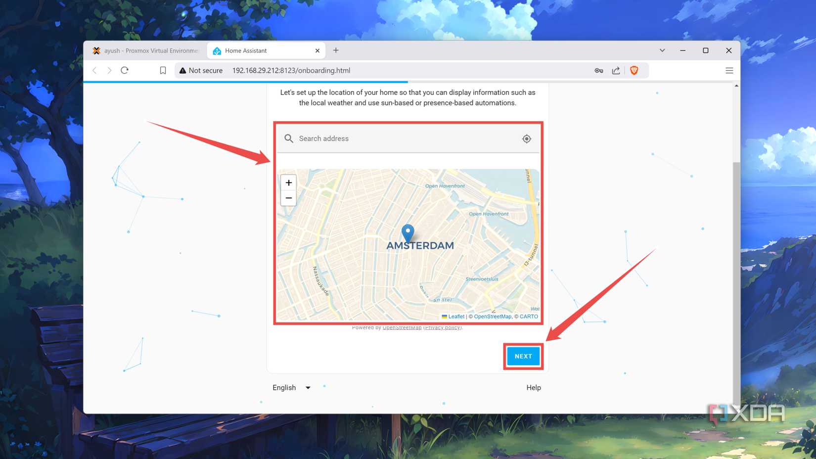 Setting the Location in the Home Assistant web UI