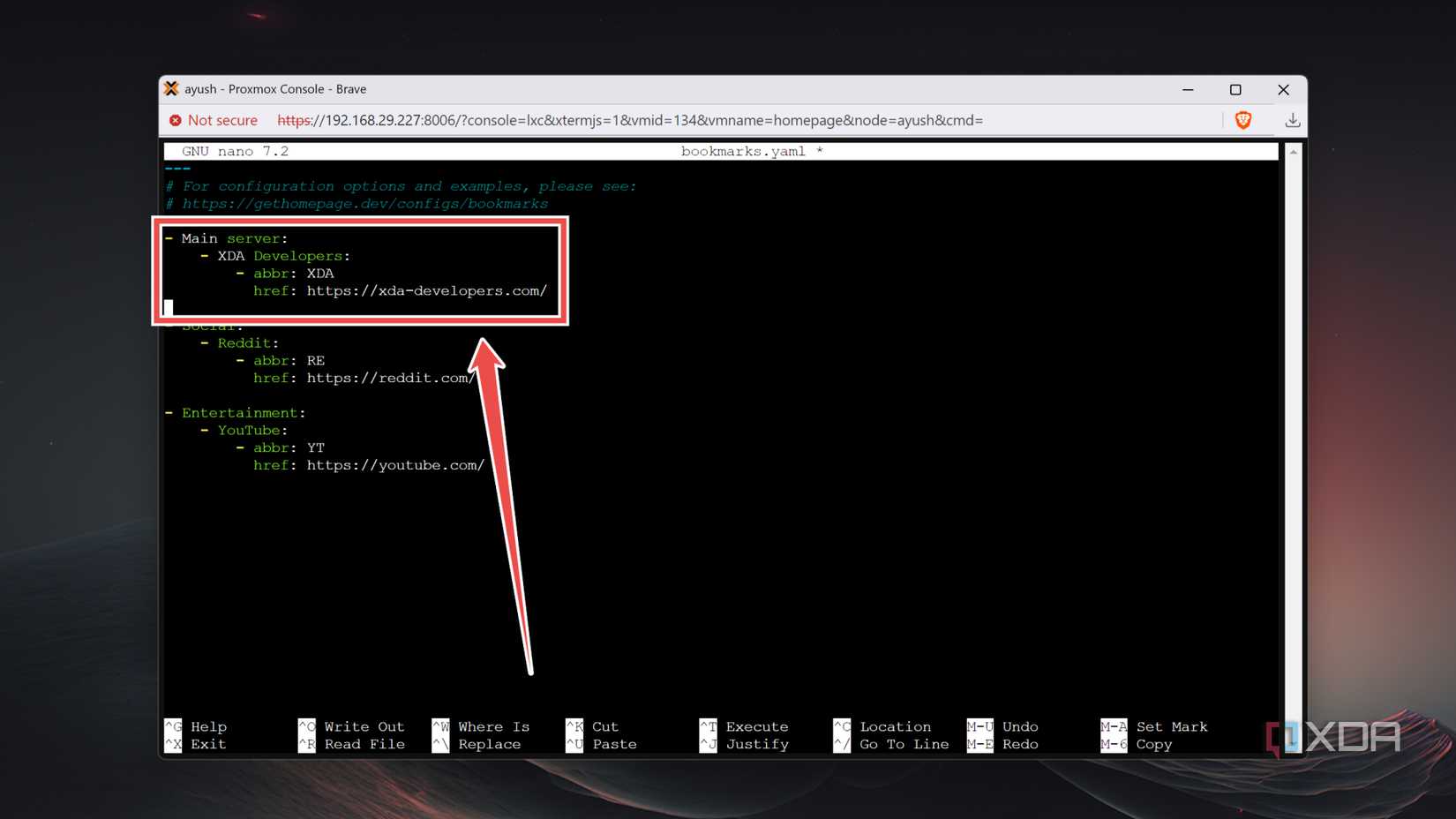 Modifying the bookmarks.yaml file