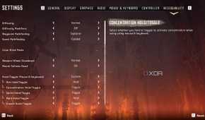 screenshot of horizon zero dawn remastered accessibility menus