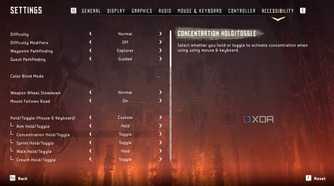 screenshot of horizon zero dawn remastered accessibility menus