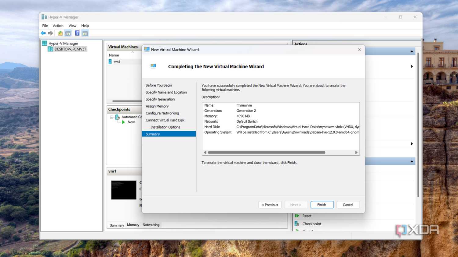 Creating a new VM in Hyper-V