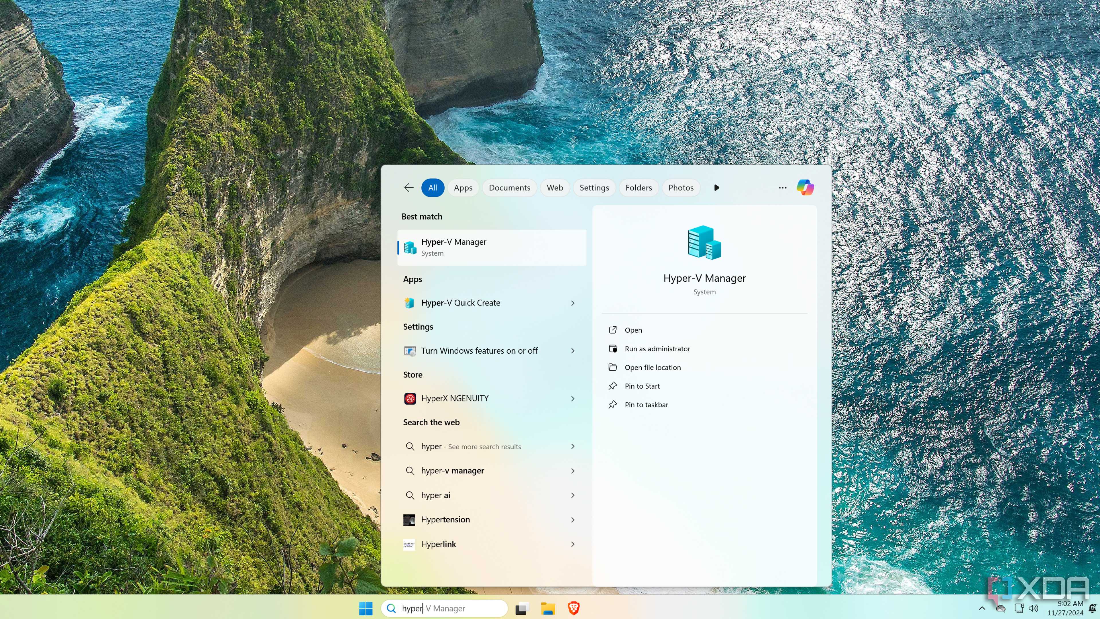 Launching the Hyper-V Manager
