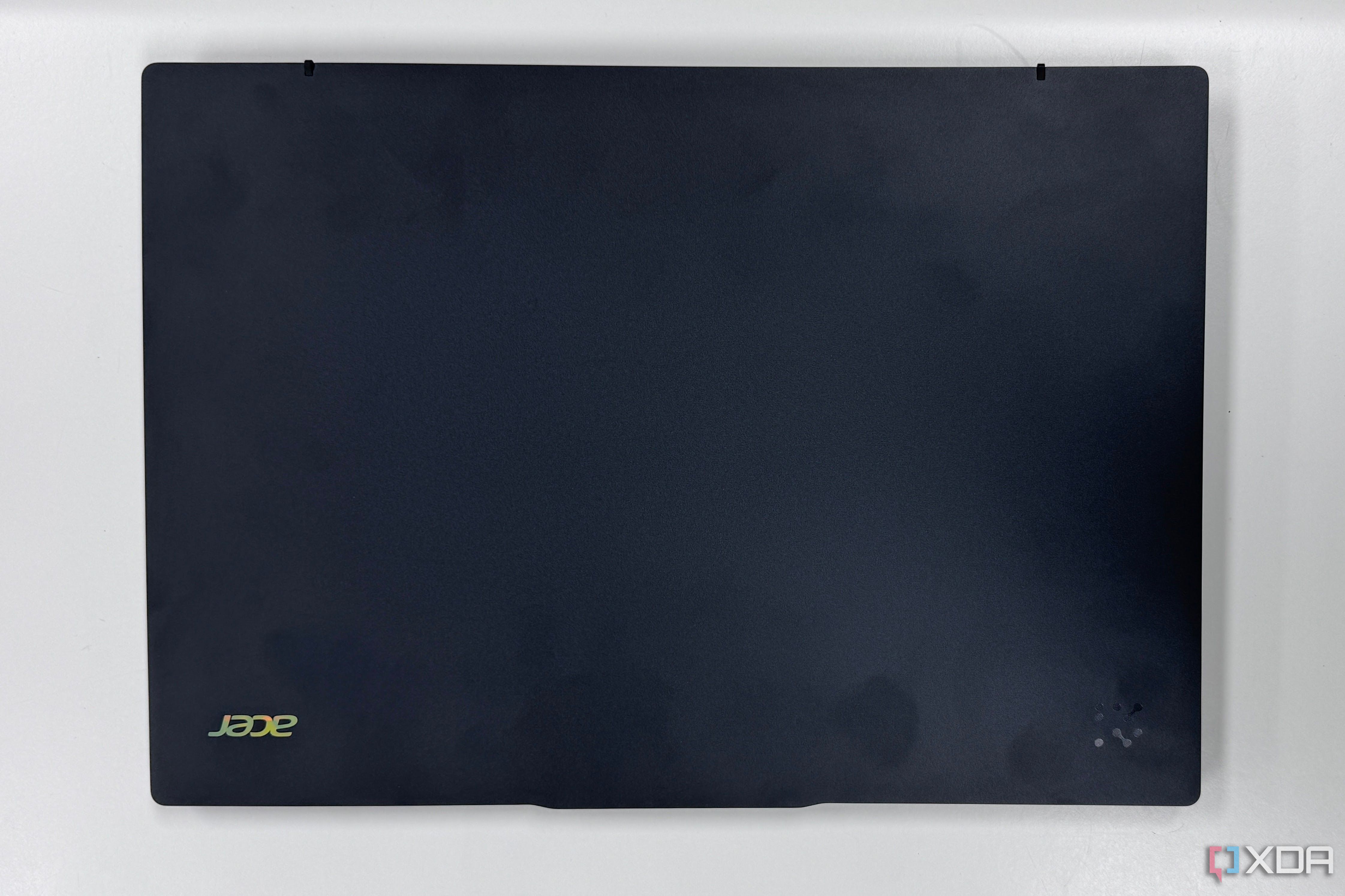 Top down view of the Acer Swift 16 AI on a white table