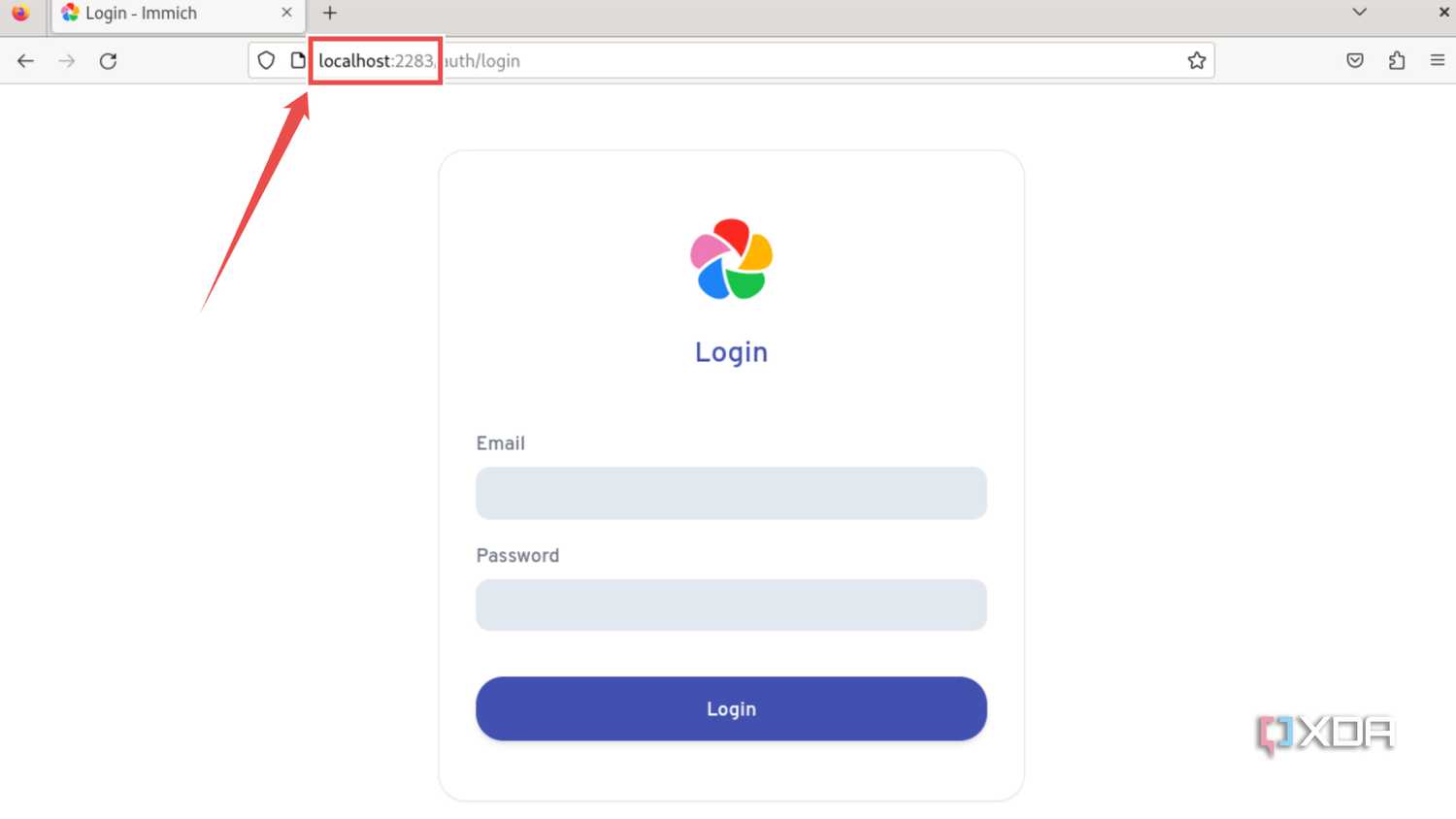 Accessing the Immich web UI on the same machine