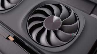 An image of the Intel Arc B580, close up of the fans.
