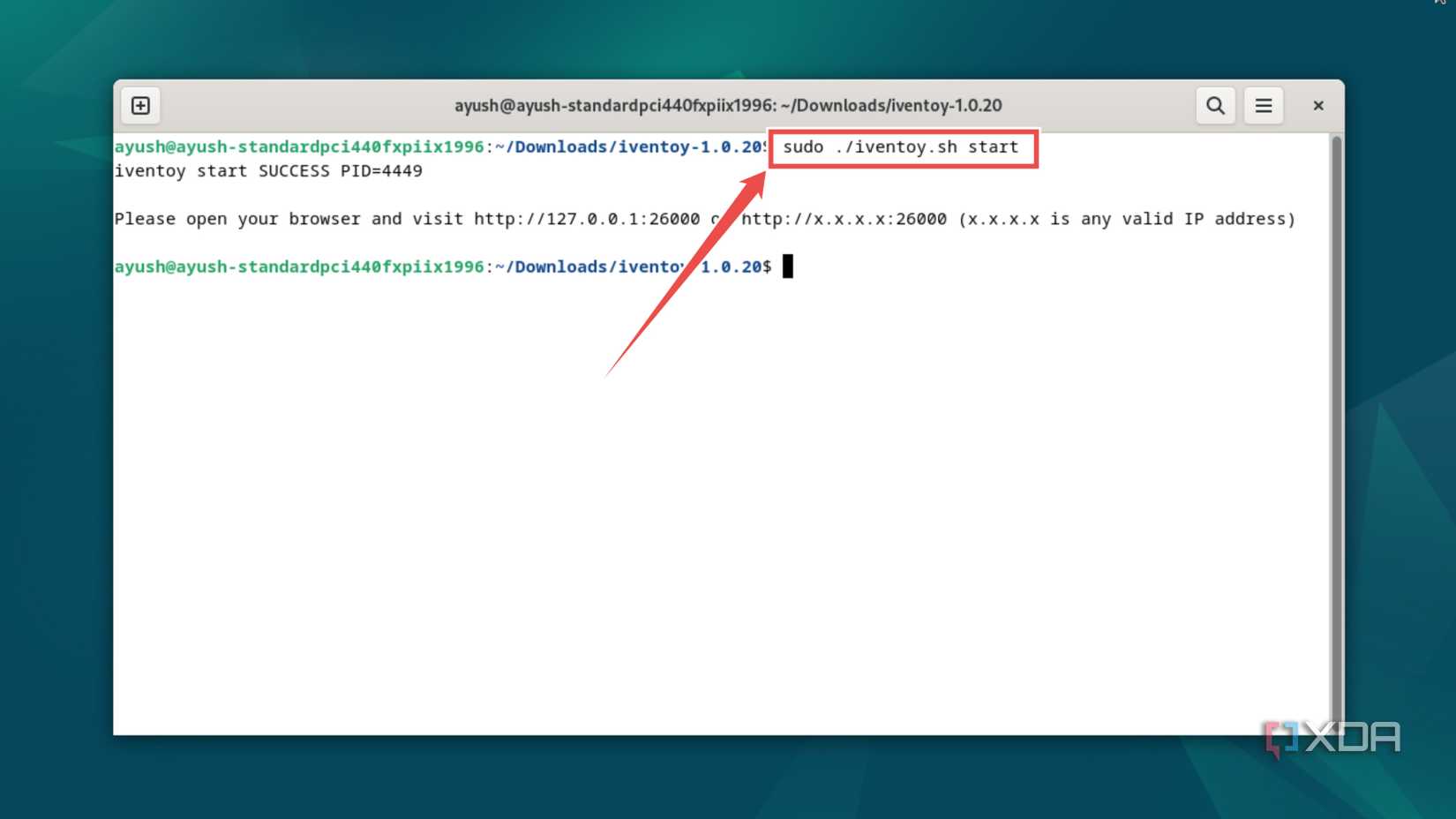 Starting the iventoy.sh script