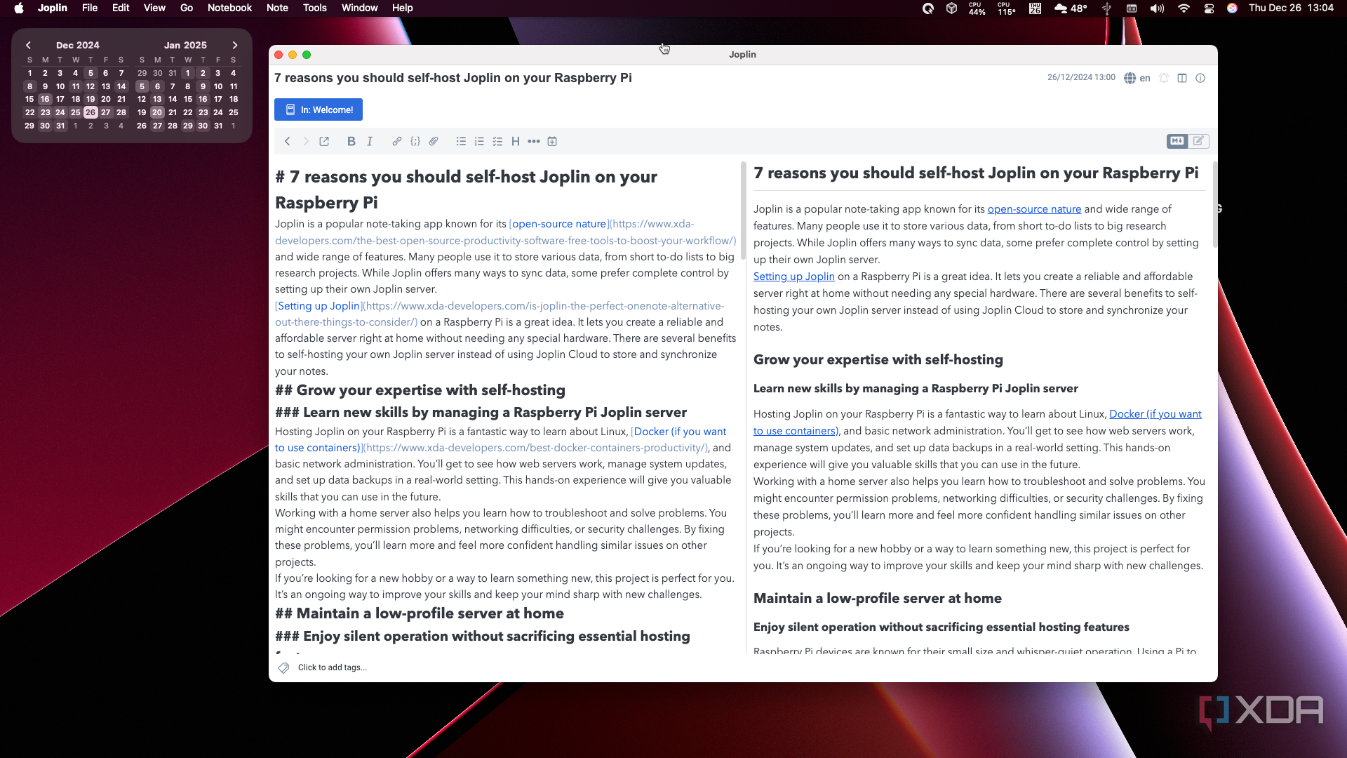 Joplin screenshot macos