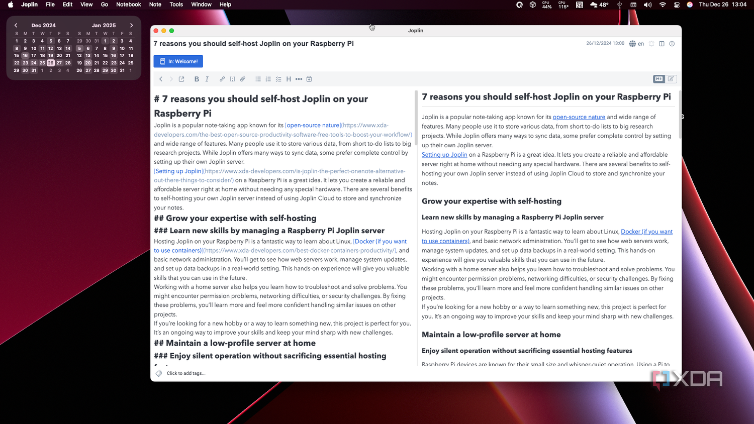 Joplin screenshot macos
