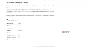 Joplin server account