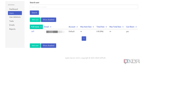 Joplin Server Admin Page