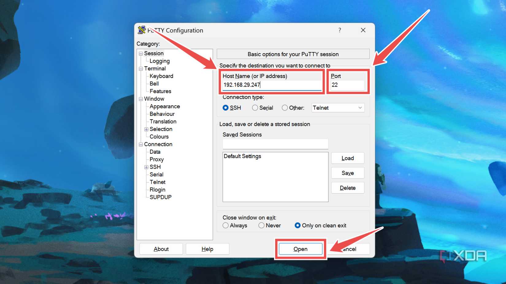 Connecting to the Raspberry Pi over SSH using PuTTY