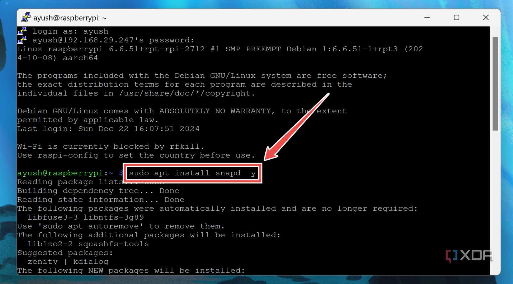 Installing the snapd package