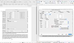 LibreOffice and Word page settings