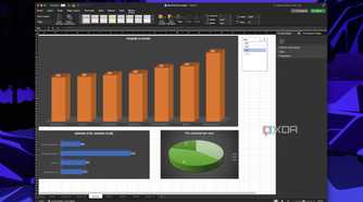 Screenshot of Microsoft Excel with three graphs, one of which has a slicer to filter data