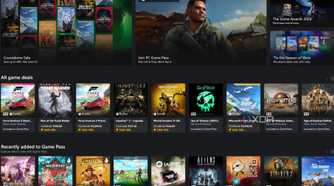 Screenshot of Xbox app showing various games