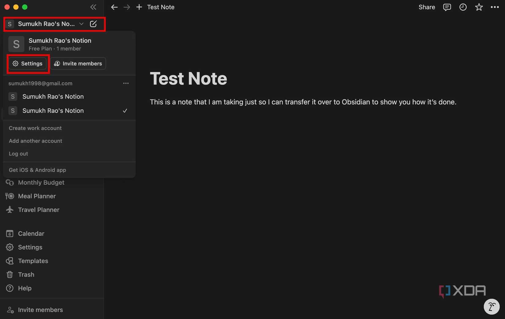 Notion Settings icon