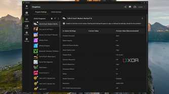 screenshot of nvidia app graphics settings page for programs