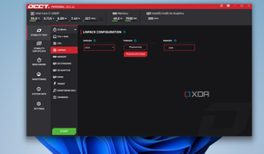 Screenshot of OCCT on Windows 11 showing the Linpack testing page