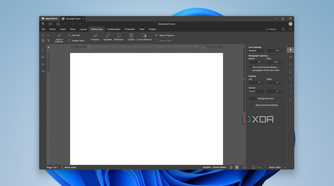 Screenshot of OnlyOffice displaying a blank document with the Ribbon open in the References tab