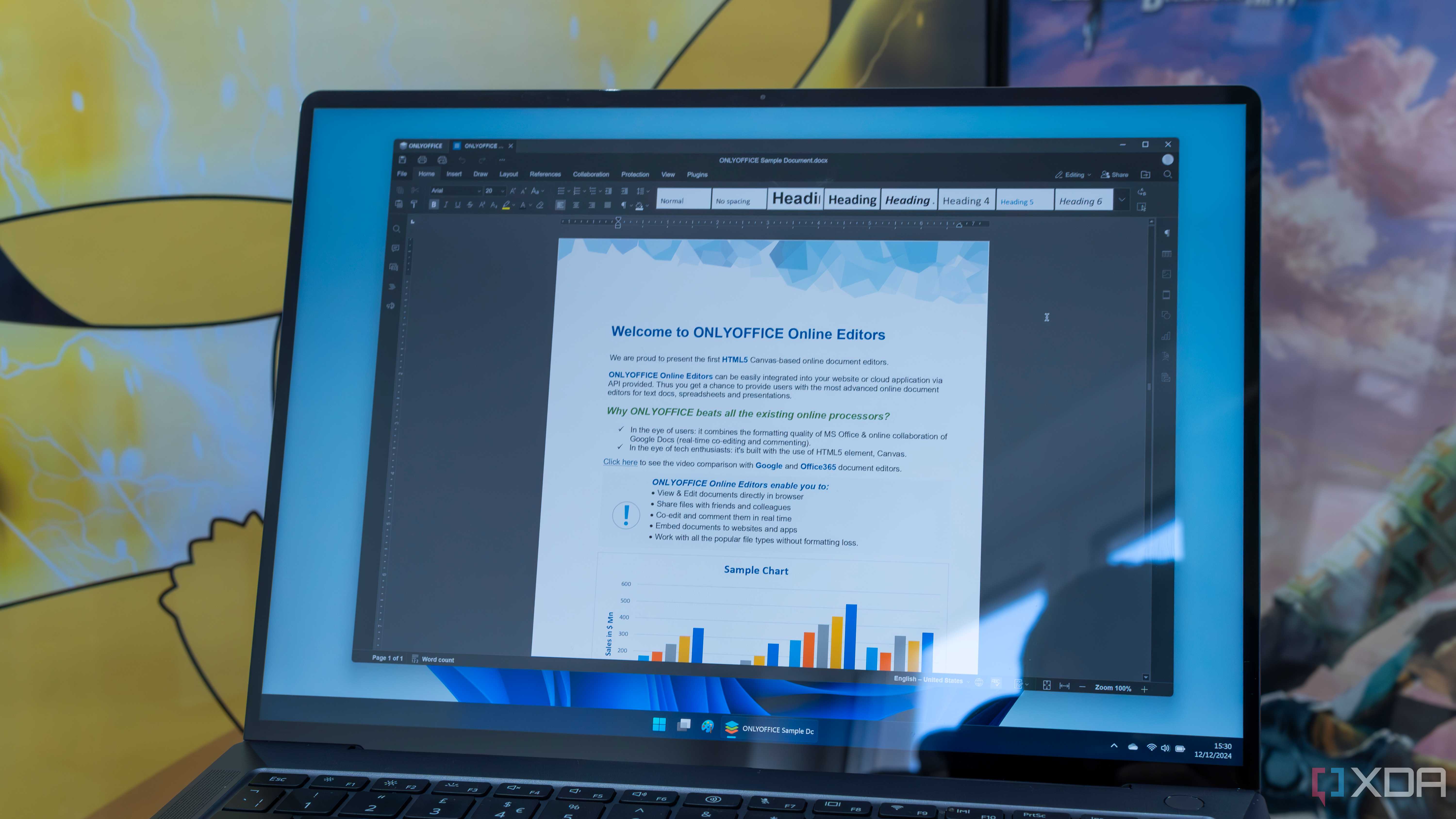 A Windows 11 laptop running OnlyOffice