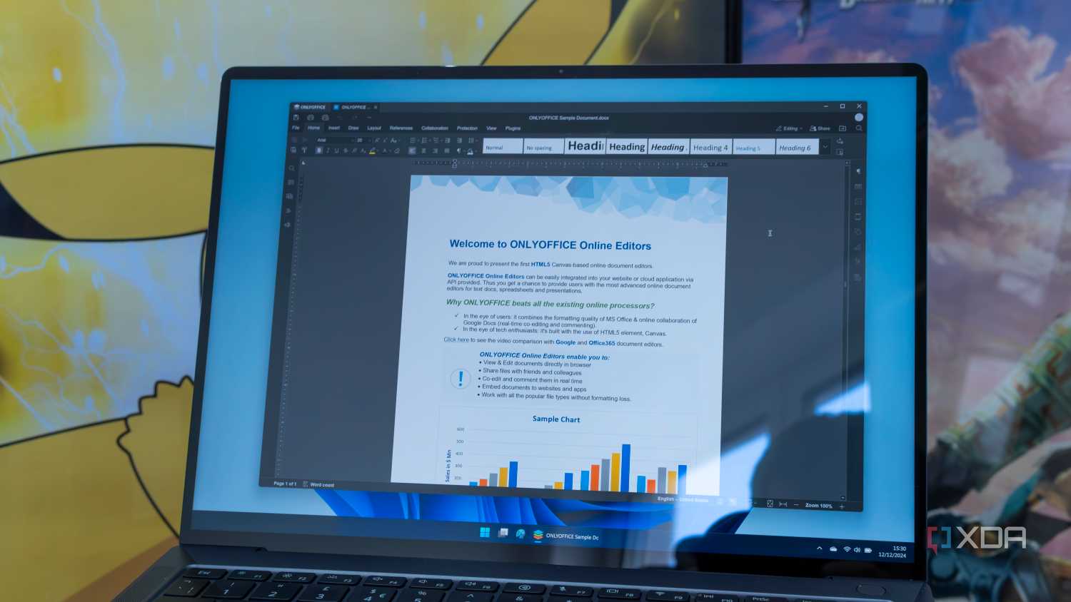 A Windows 11 laptop running OnlyOffice