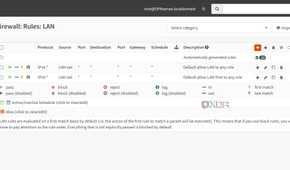 The Firewall Rules tab in the OPNsense web UI