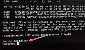 Initiating the OPNsense installer