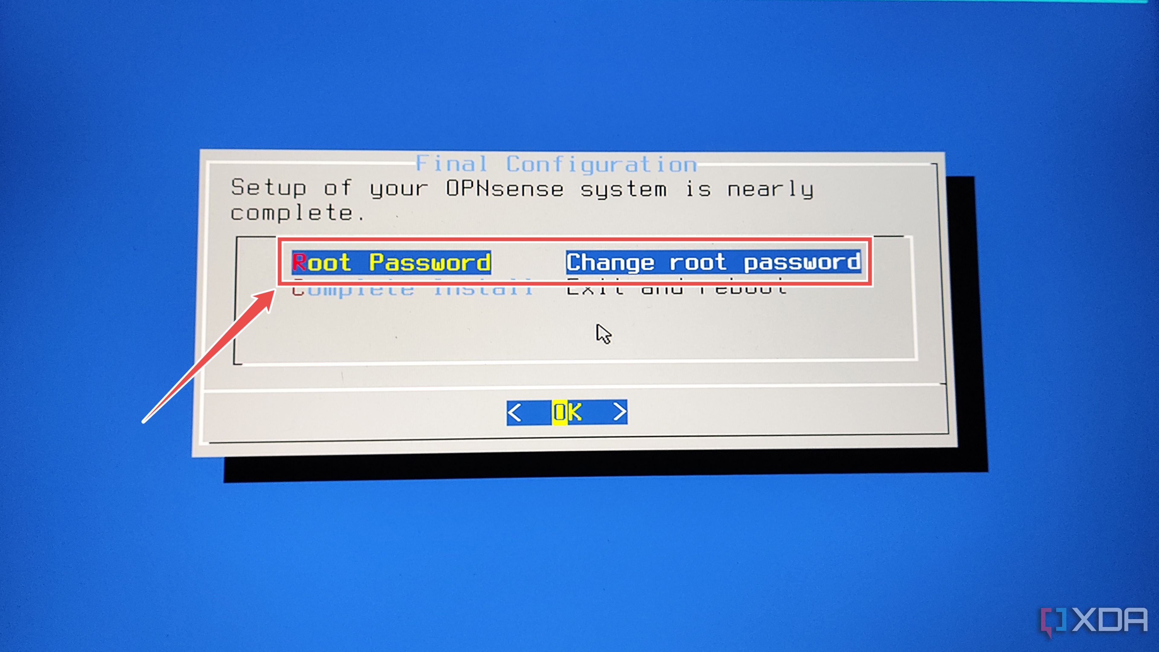 Selecting the Root Password in the OPNsense installer wizard
