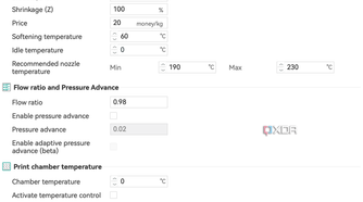Orca Material Settings - Filament