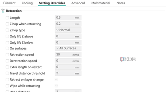 Orca Material Settings - Overrides