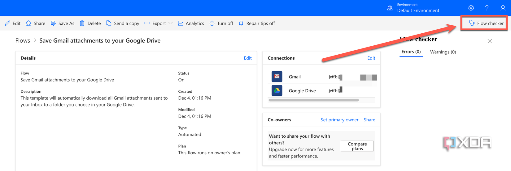Power Automate flow checker