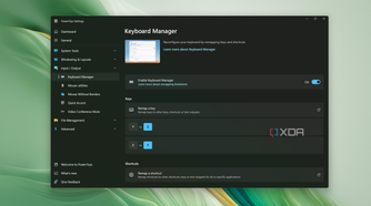 Screenshot of the Keyboard Manager settings page in PowerToys
